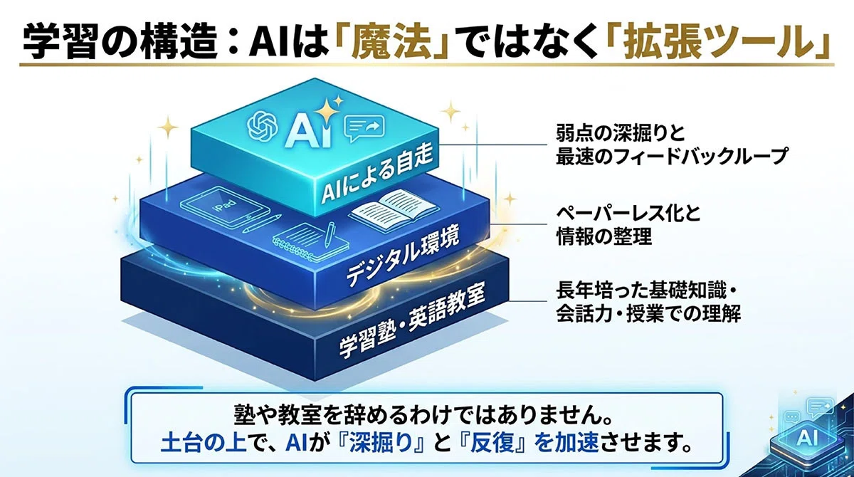 数学40点台が70点台になった。そこからAI勉強法が5教科に広がるまでの