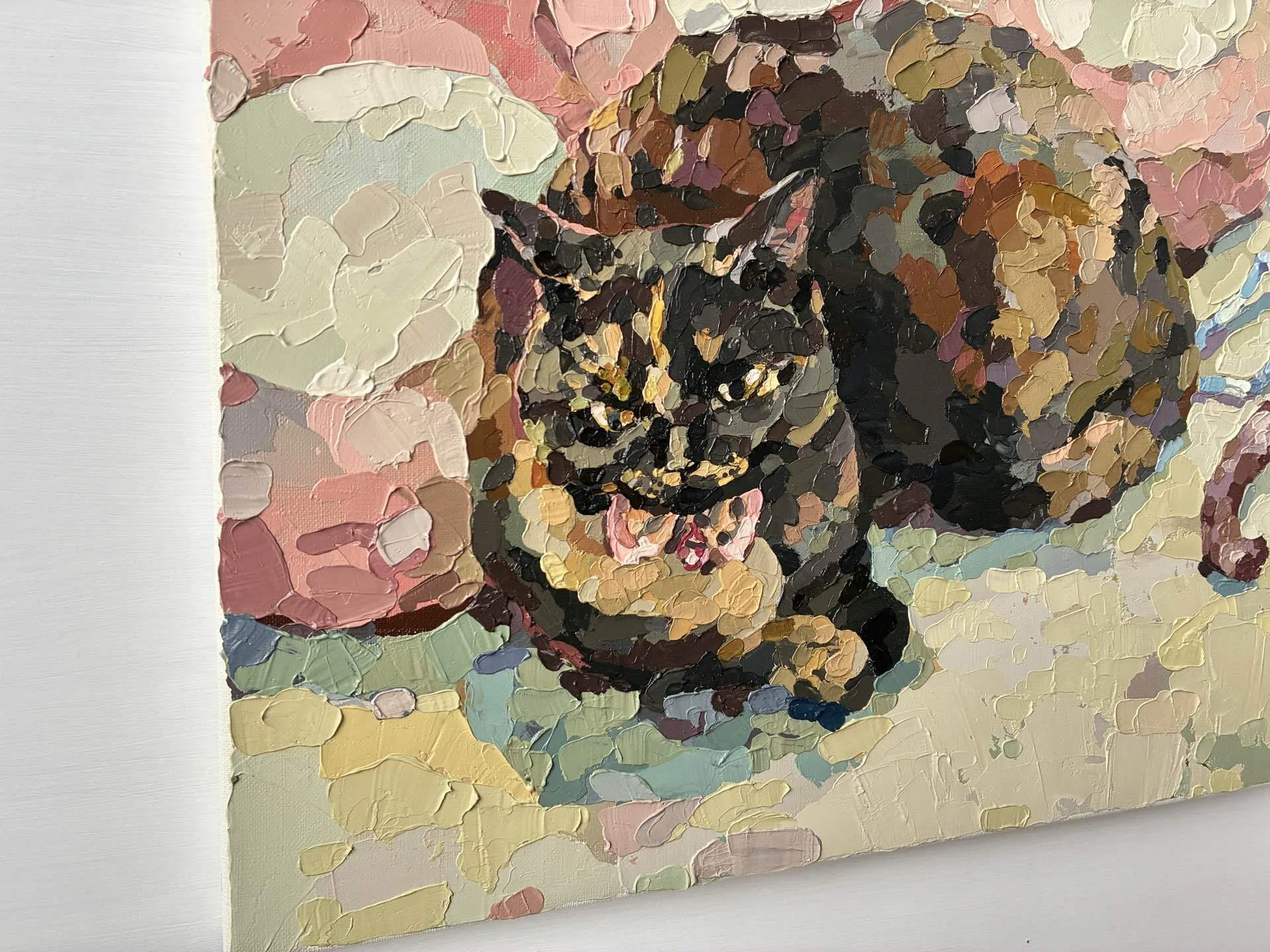 \"King of Sweet Lies\" 猫 キャンバス　油絵　ラグドール Amazon｜かわいい ラグドール 猫 壁掛け 壁の絵 インテリア アート