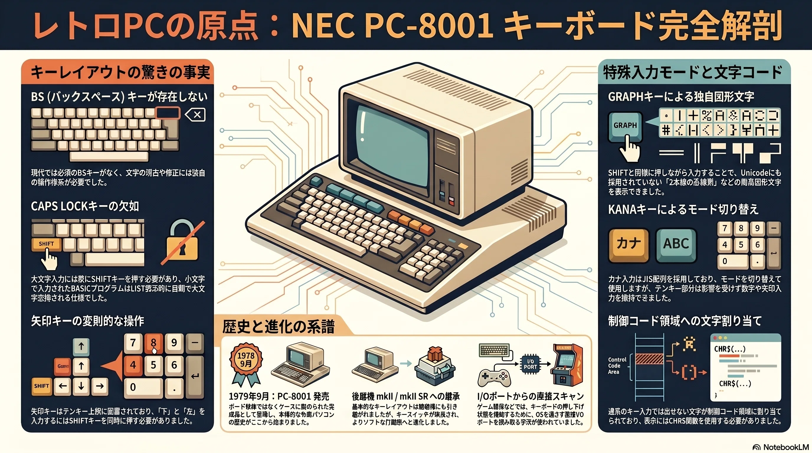 PC-8001 のキーボードと文字コード｜kzn