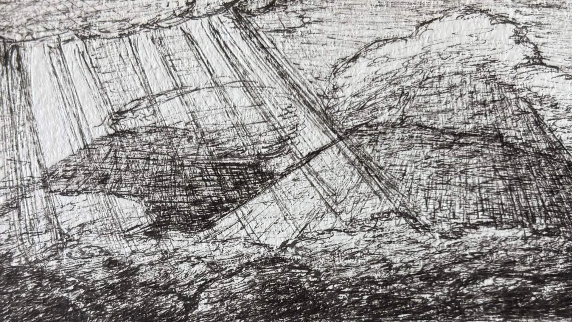 Analog Illustration] First time drawing a landscape with pen