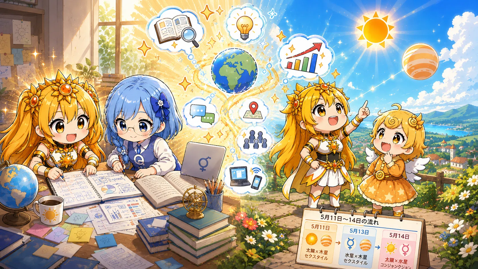 まんが占星術】5月11日〜14日｜空気が広がり、言葉がまとまり始める