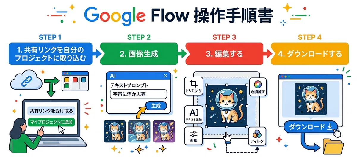 [1클릭 완벽 복사]Google Flow 공유 링크를 100% 활용하는 모든 절차｜あいめら