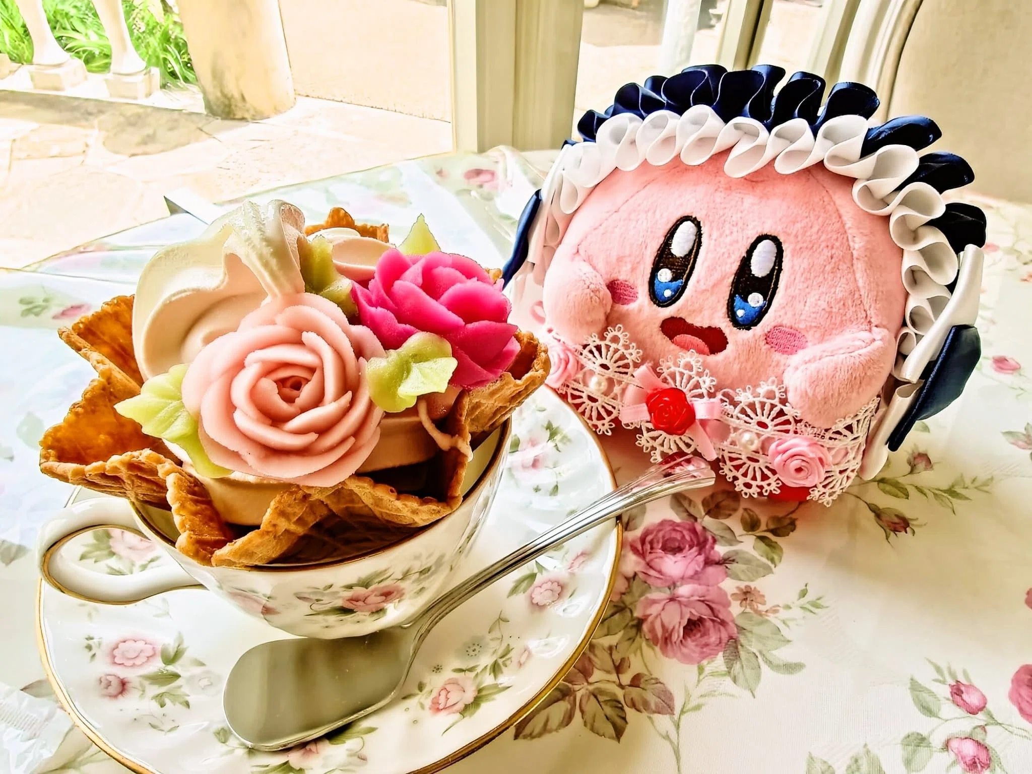 えっさん専用　薔薇のステンシルが可愛いふりふりコーナーラックローズ棚2台おまとめ liloudecoco_rr42174