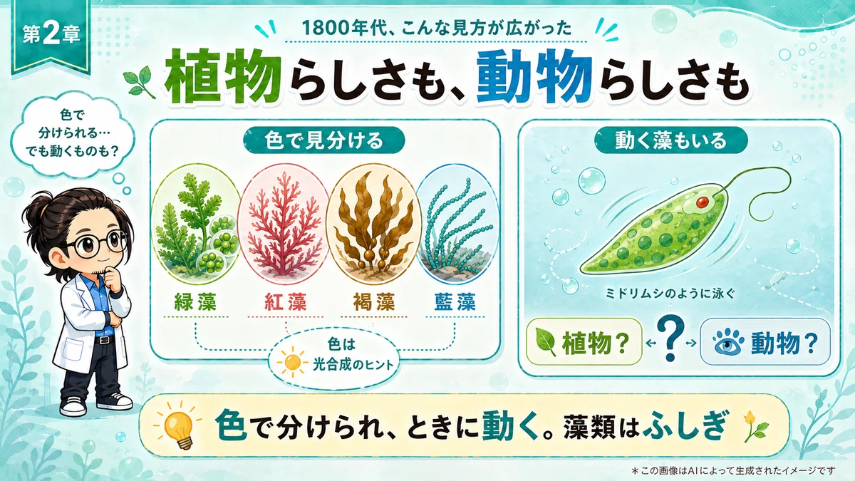 藻類は植物らしさも動物らしさもある
