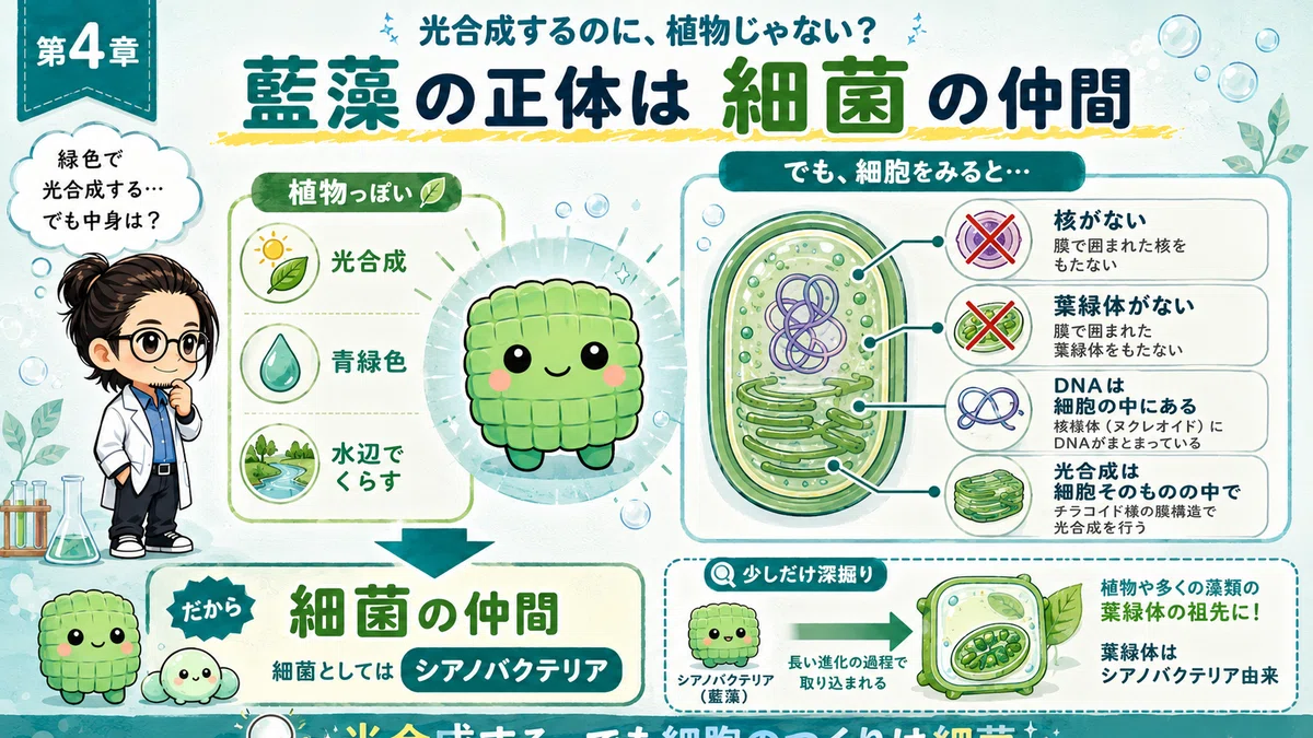 藍藻は細菌の仲間でもある