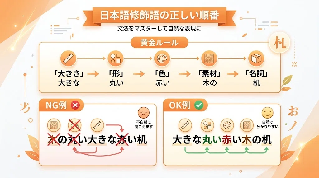 Order Modifiers The Correct Order of Modifiers | Why 'big red round' is hard to read ...