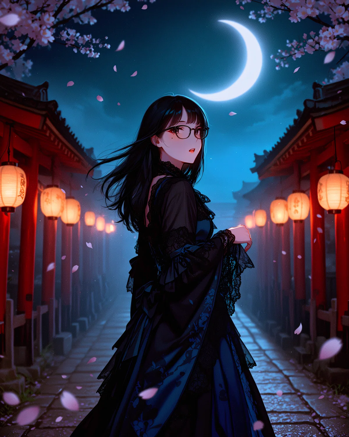 黒髪ミディアムで黒縁メガネをかけた黒目の女性、エリカ。目の下の泣きぼくろが特徴