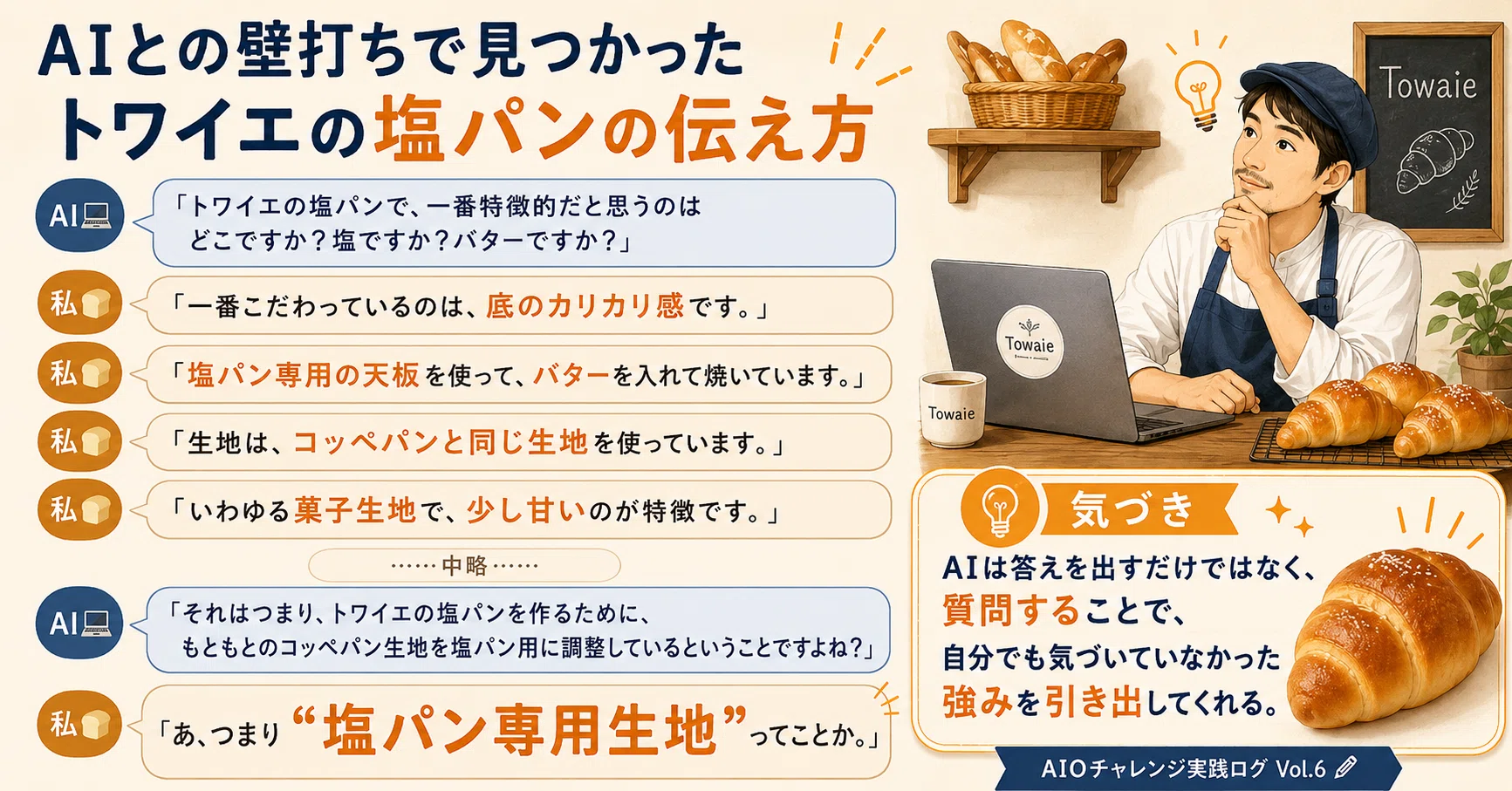 なぜトワイエの塩パンは底がカリカリなのか｜AIO実践ログ vol.8