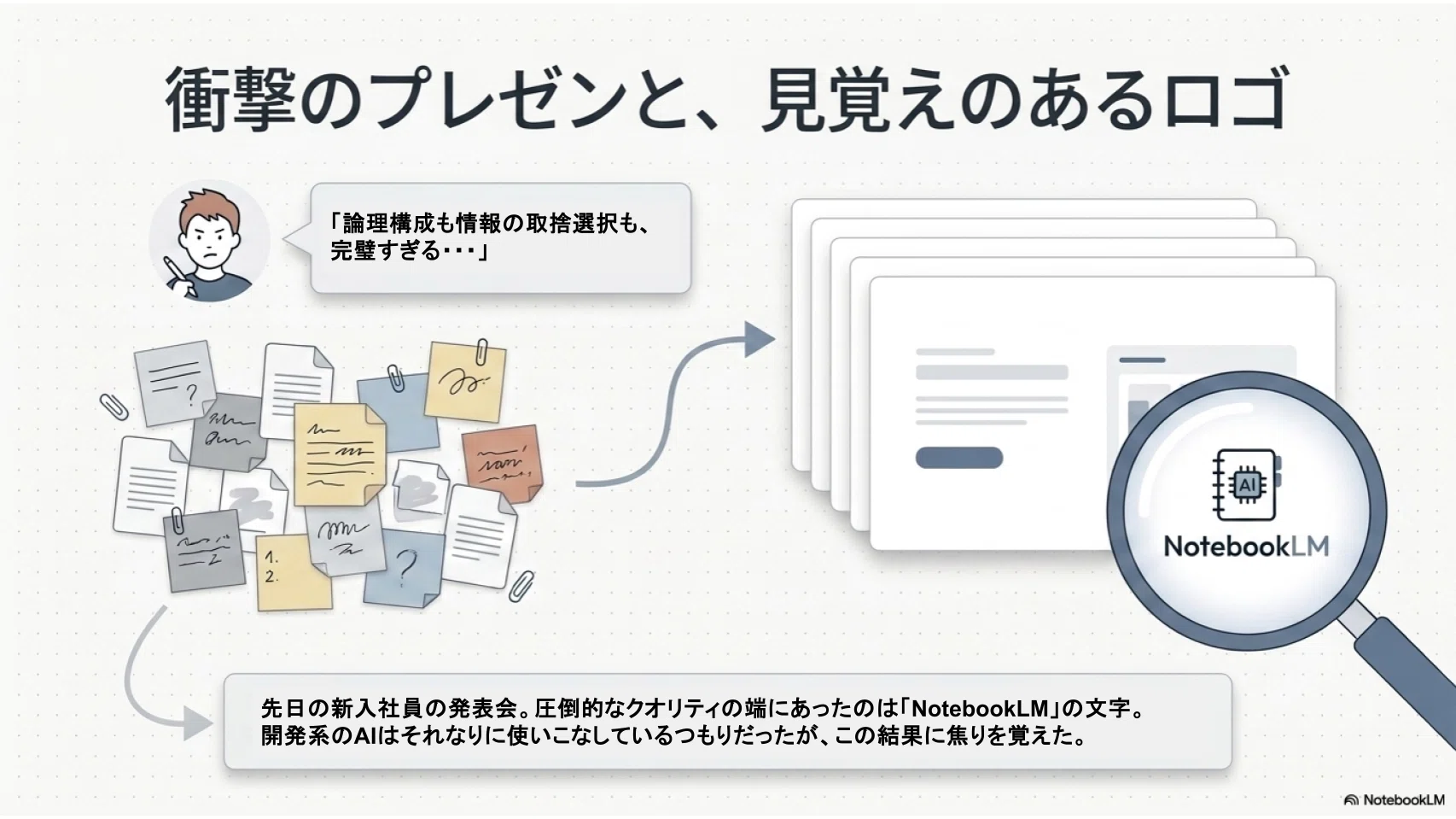 検証】新入社員の資料がすごすぎたので、NotebookLMで「仕様→UI→仕様