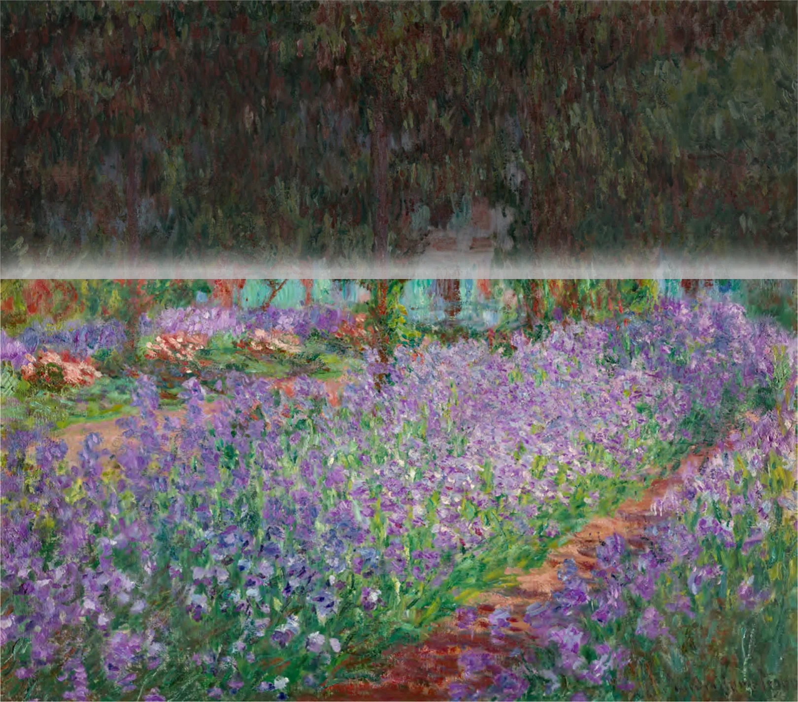 Claude monet モネ 絵画 紫 庭 MONET モネ 大型 絵画 1900年