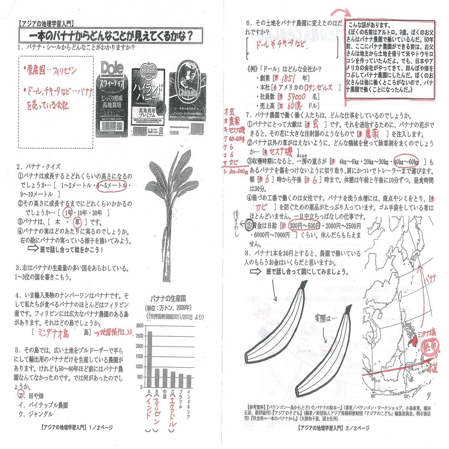 社会科=1本のバナナから (授業づくりハンドブック 3) 中古】 社会科=一本