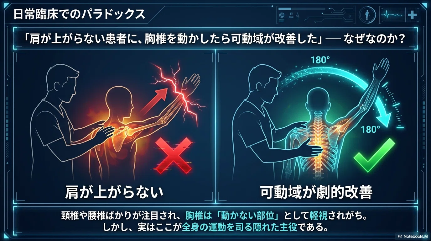胸椎可動域の真実──見過ごされている運動連鎖の要と臨床応用【完全版