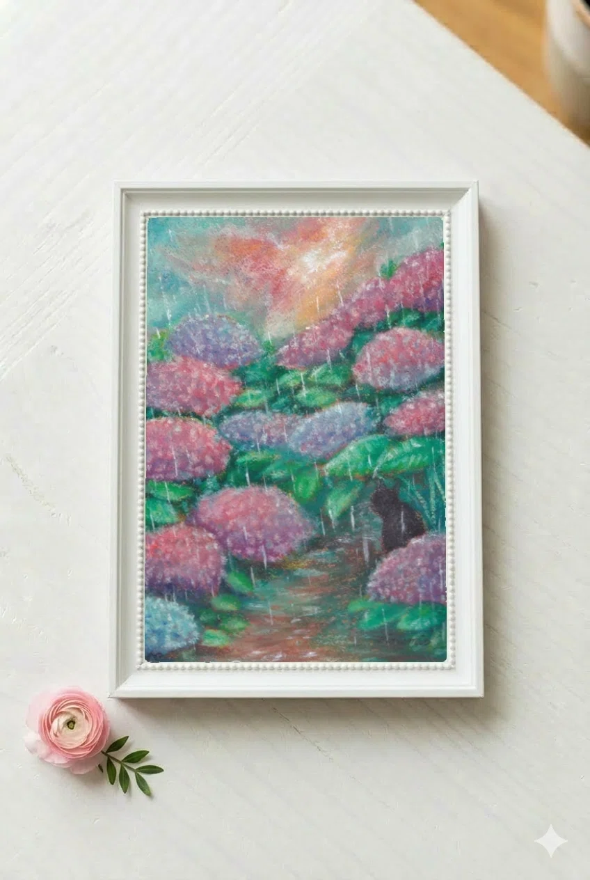 The Color of Hydrangeas Melting into the Sound of Rain | Original