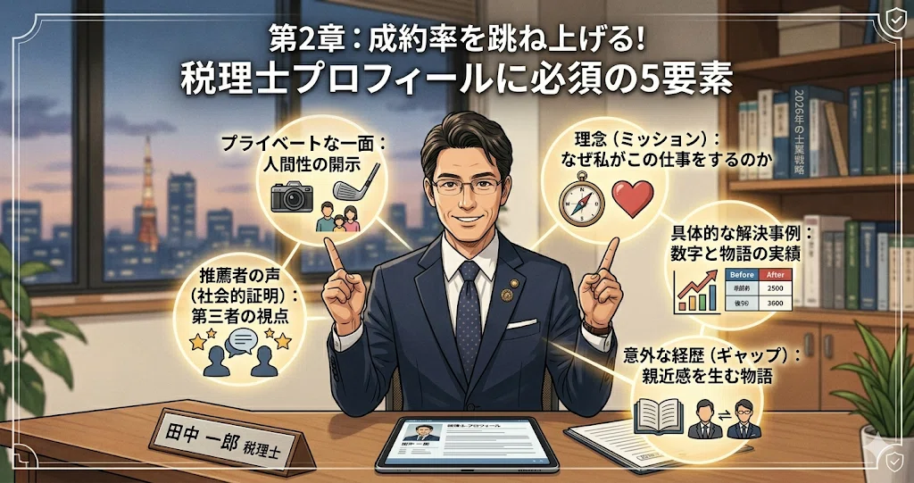 第2章:成約率を跳ね上げる!税理士プロフィールに必須の5要素