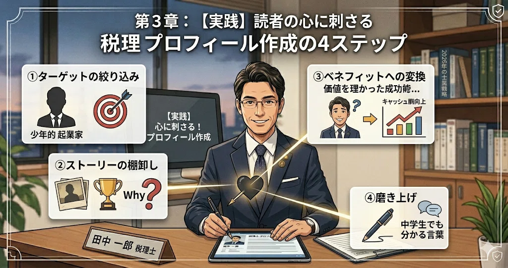第3章:【実践】読者の心に刺さるプロフィール作成の4ステップ