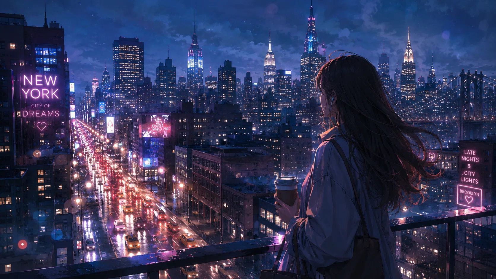 ChatGPT image2.0｜都会エモな夜景アニメイラスト｜プロンプト公開