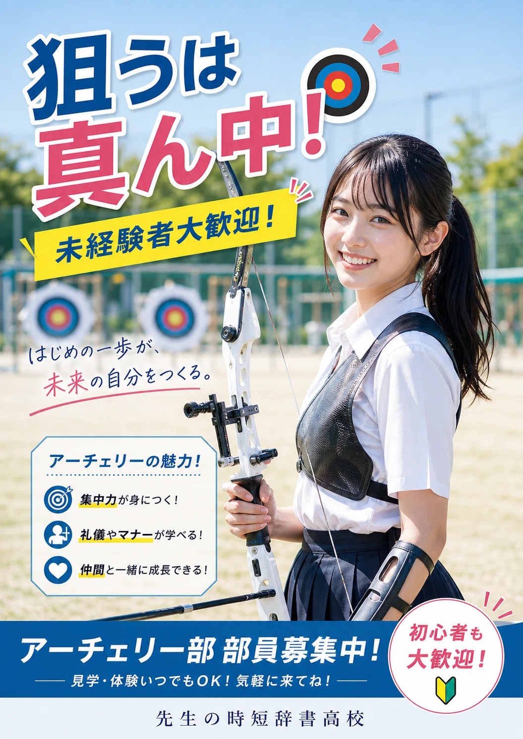 [Must-see for teachers!] 6 types of posters for recruiting archery club ...