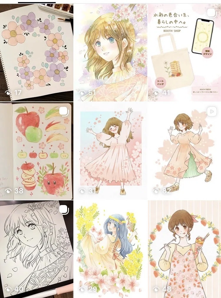 水彩日記 | 春色と、広がる世界｜モリノアヤ