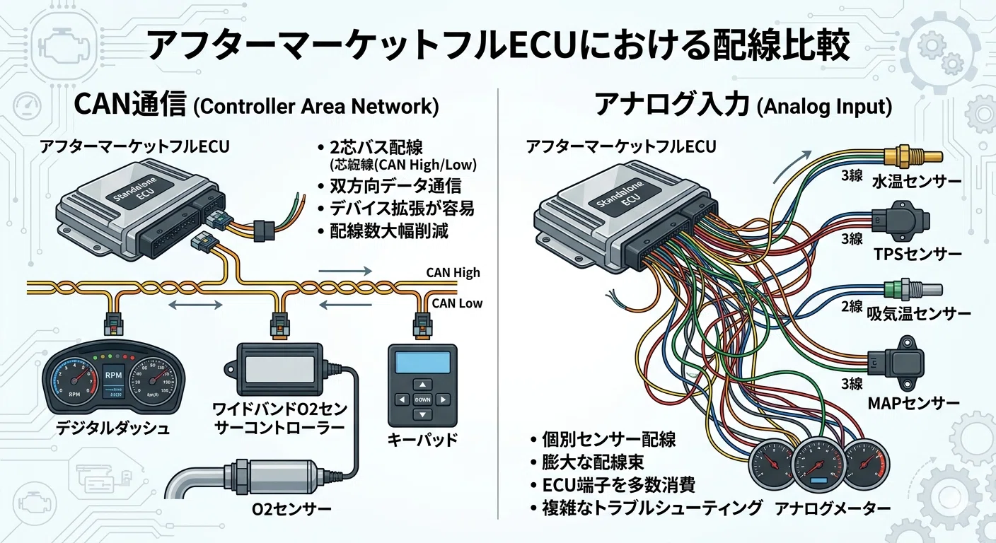 初心者向け】フルコンの「CAN通信」って何？圧倒的メリットと活用法を