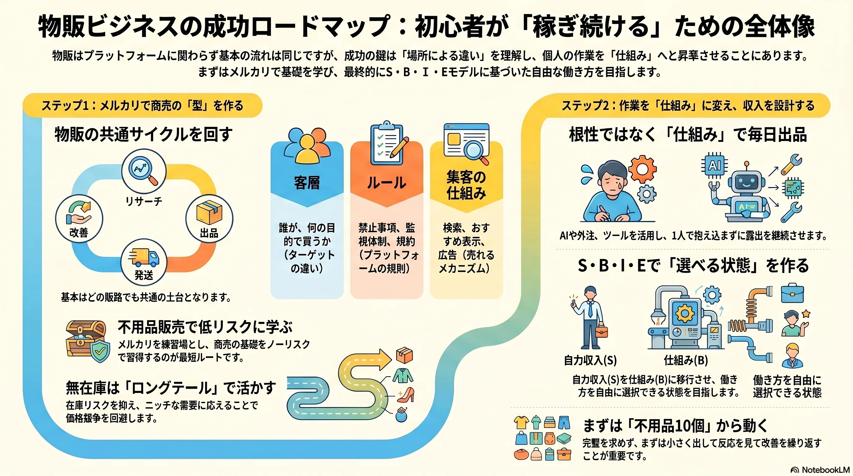 保存版】「一生懸命なのに稼げない」を卒業する。物販を“仕組み”に変え