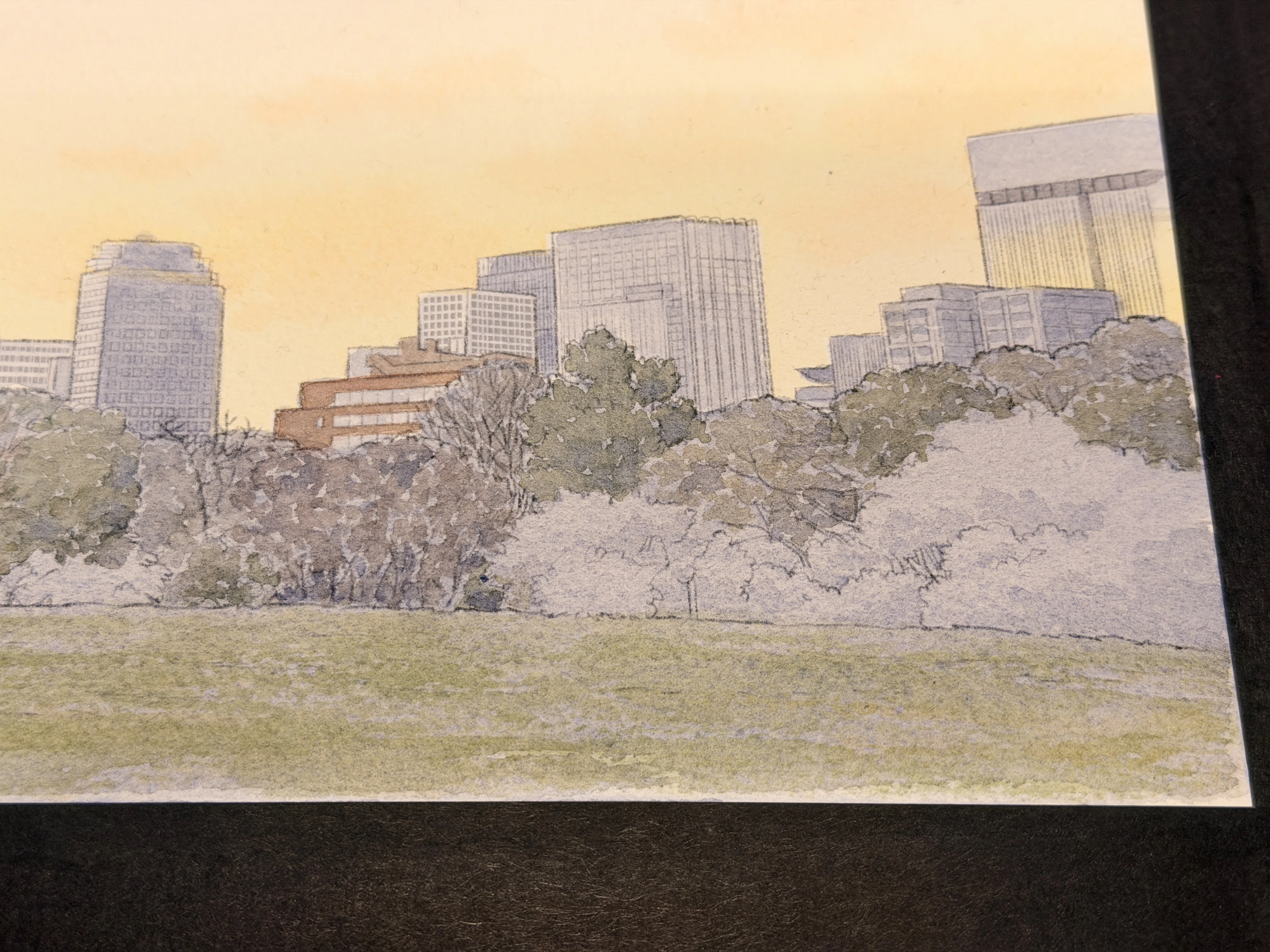 夕暮れの東京タワー 水彩風景画｜かんざきかりん