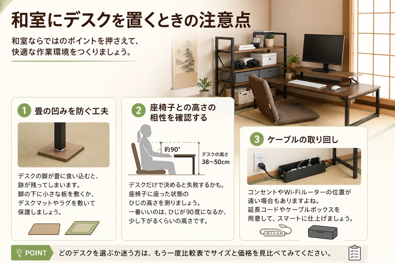 和室に合うロータイプのパソコンデスクおすすめ5選｜座椅子でも疲れ
