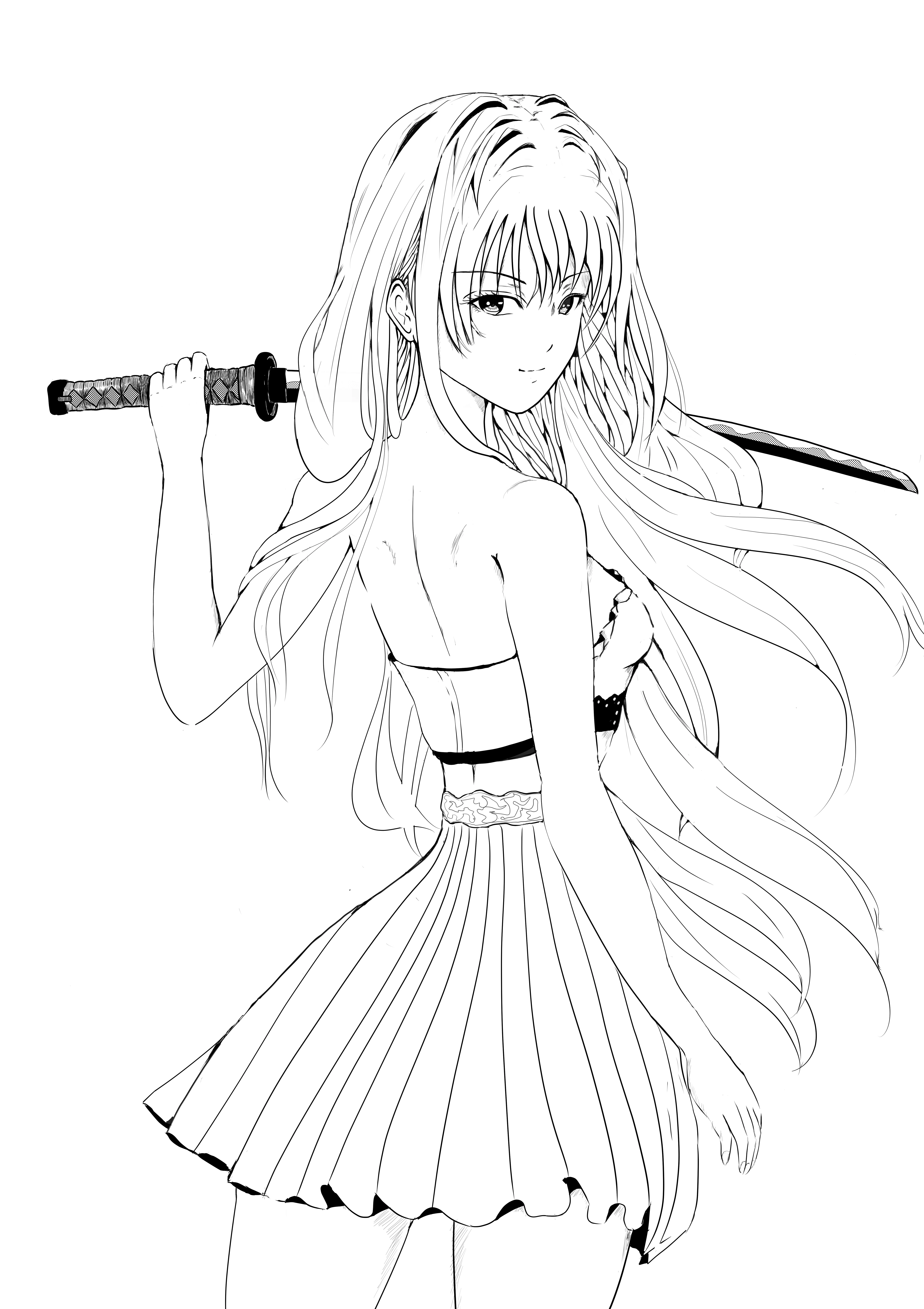 女性のポートレート線画イラスト イラストを描いてみた（その39）｜クリコミ