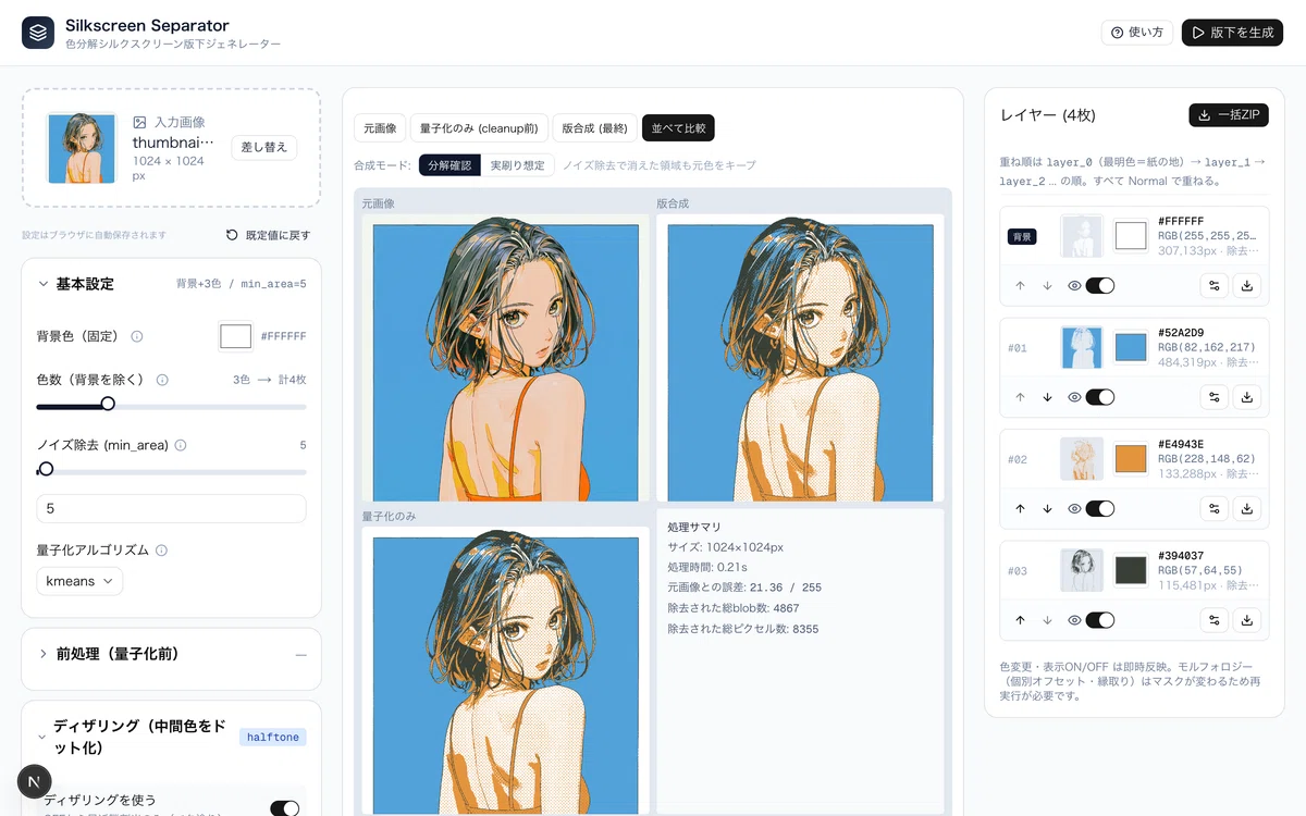 全文無料】イラレが覚えられないので、画像をシルクスクリーン版下に