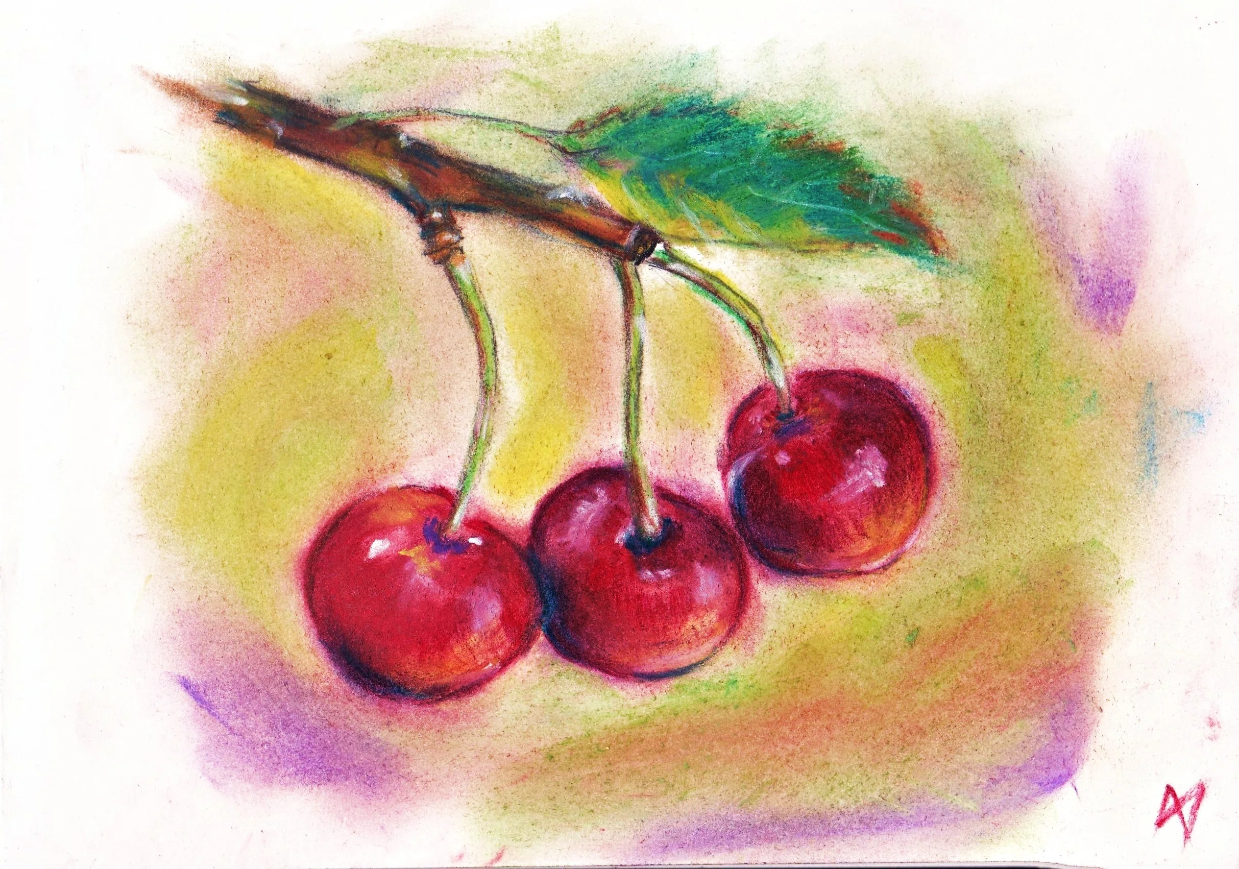 甘くてすっぱい初恋の味～さくらんぼ【スケッチ・お絵描き・絵画