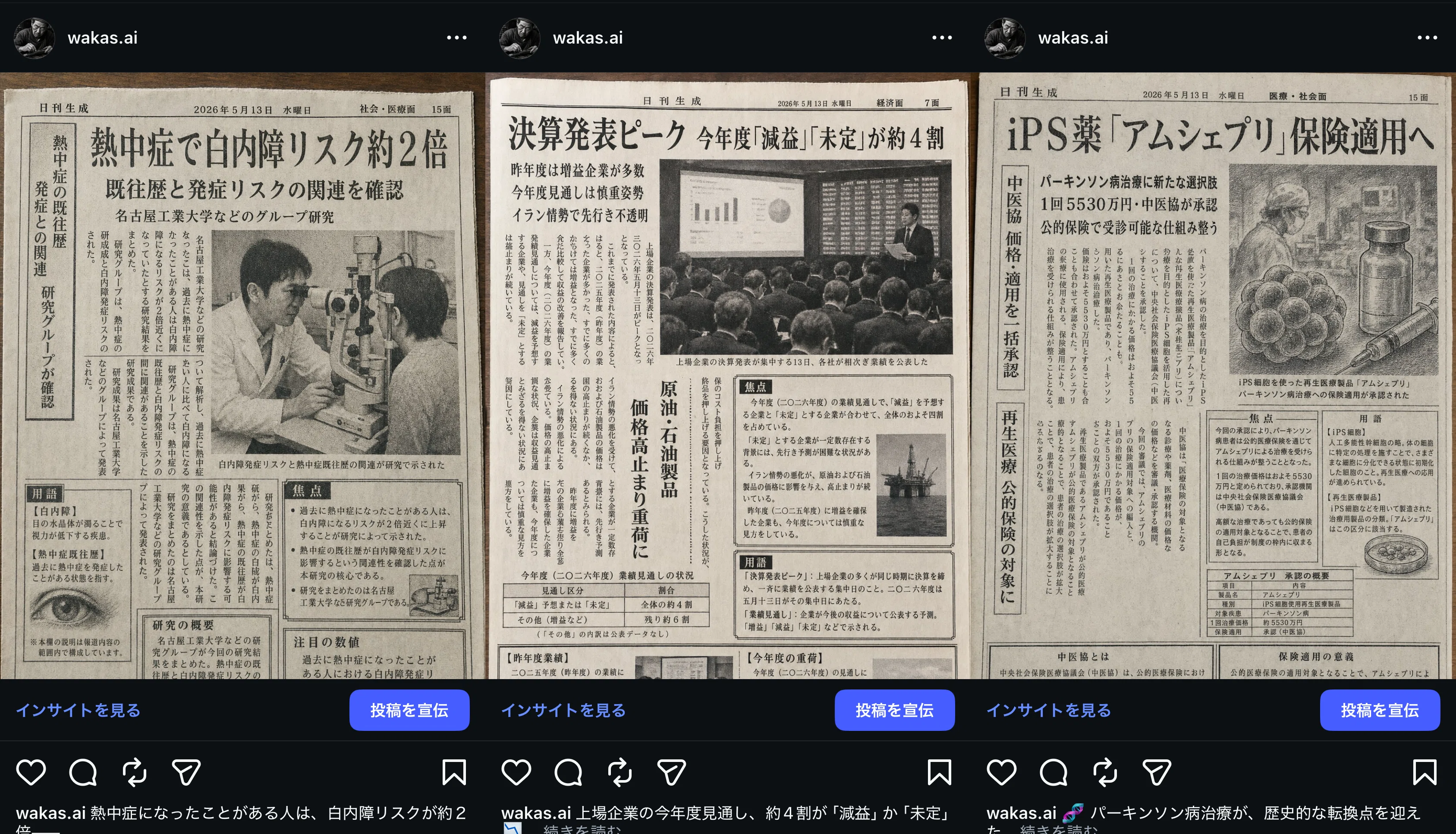 今日のニュースを昭和の新聞にして日々投稿するAIの話｜わか'S