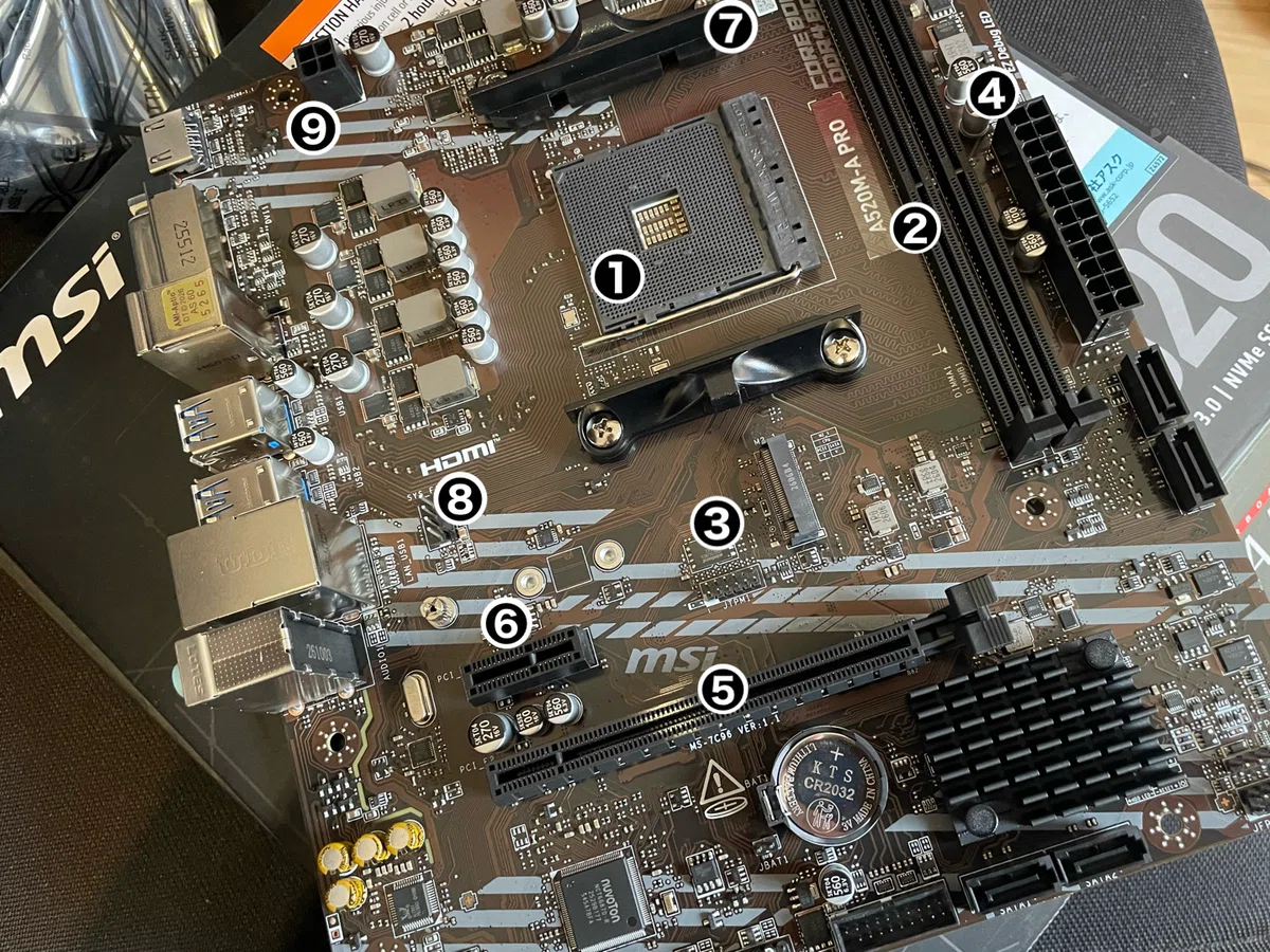 msi社 A520M-A PROのマザーボードの意味を解説！備忘も込めてます