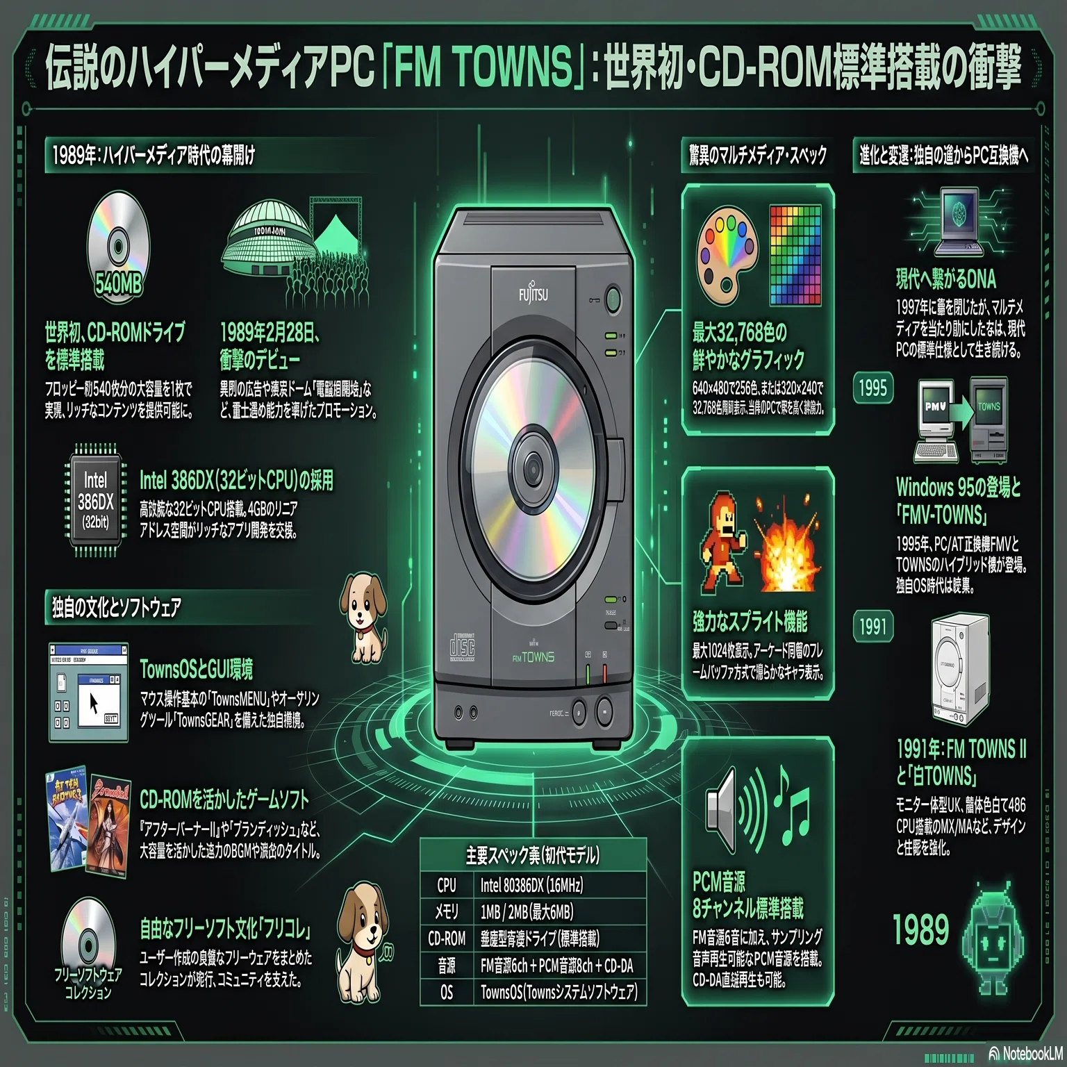 FM TOWNS - CD-ROMの内蔵に踏み切ったマルチメディア戦略｜kzn