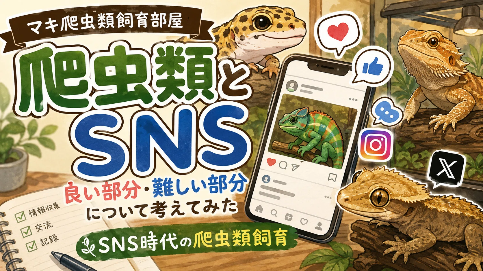 爬虫類とSNSの距離感について｜マキ爬虫類飼育部屋