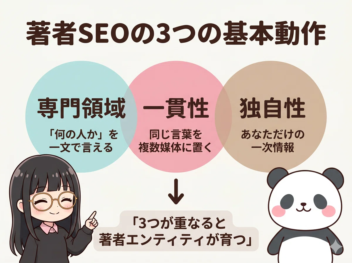 著者SEOに必要なのは、専門領域と一貫性、独自性の3つ