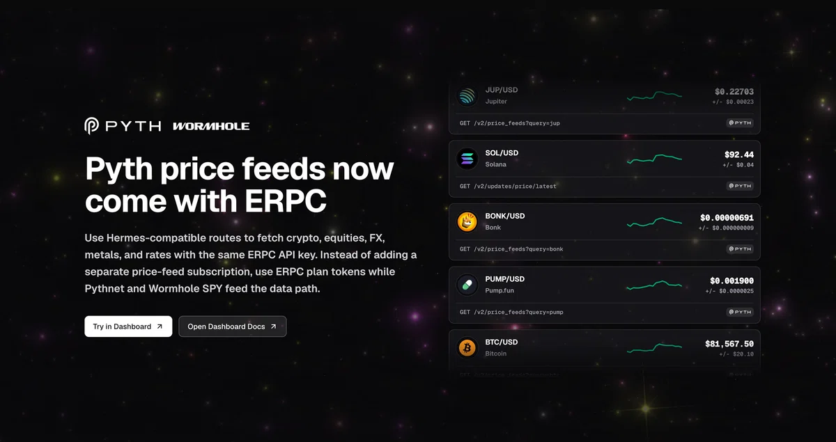 ERPC、Solana RPC で Pyth 対応 Price API を提供開始 — 暗号資産・株式・為替・金属・金利・コモディティなどの ...