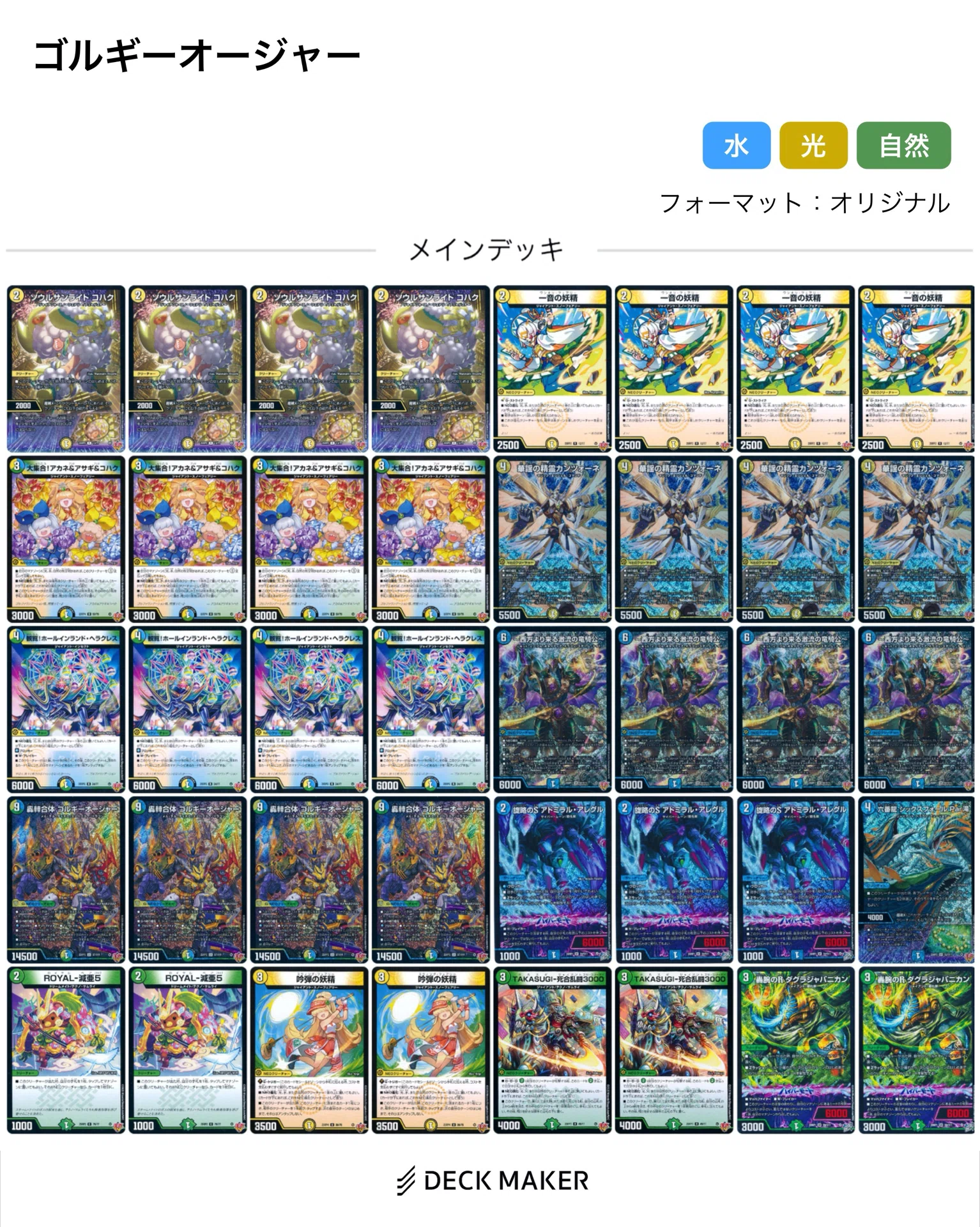 ゴルギーオージャー 2ブロック デッキ40枚セット デュエマ 2ブロックCS】「flat-CS in 大須(2026/3/19)」結果 トリー