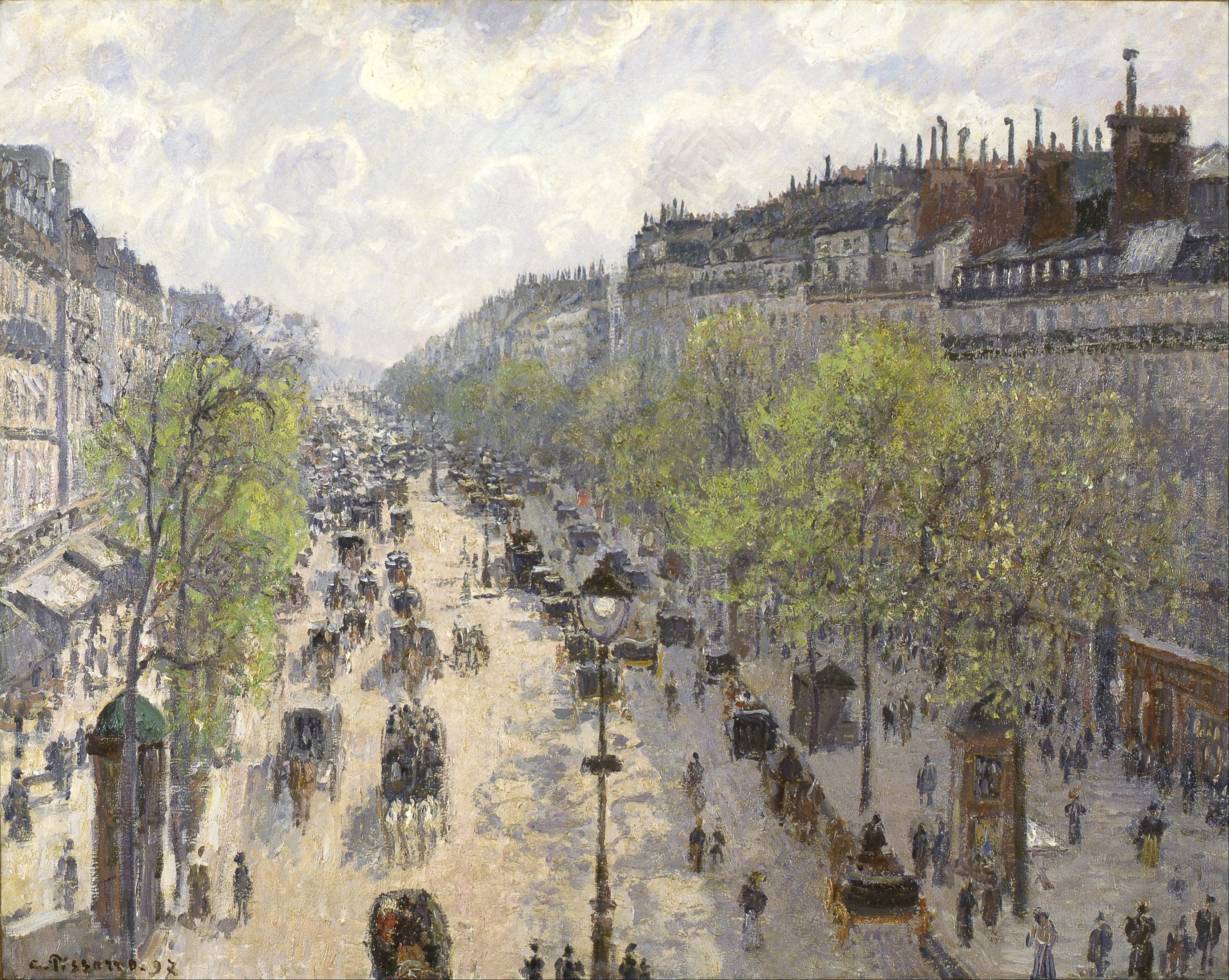Vibrant City, Tree-Lined Path of Light】 Pissarro's 'The Boulevard