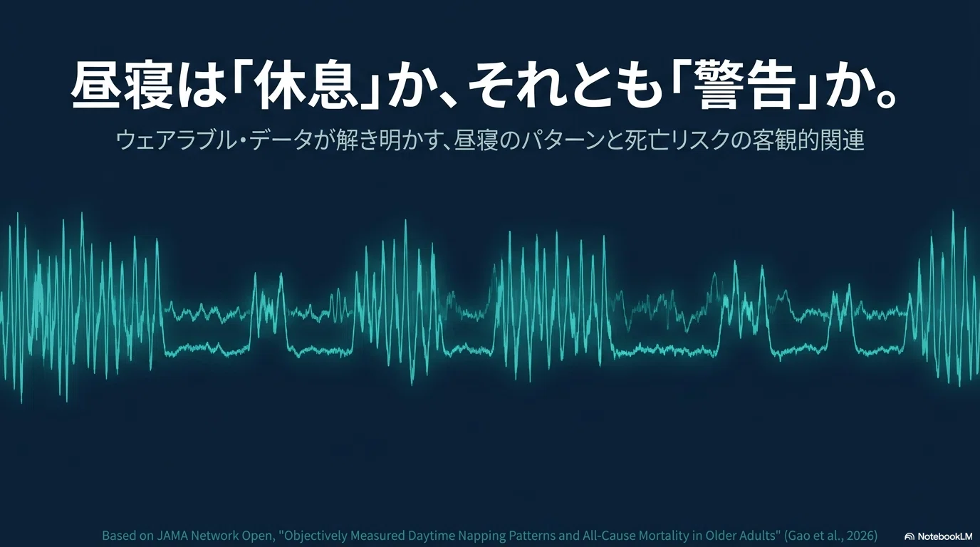 長時間の昼寝と午前中の睡眠が示す高齢者の健康リスク・・・原因病態を