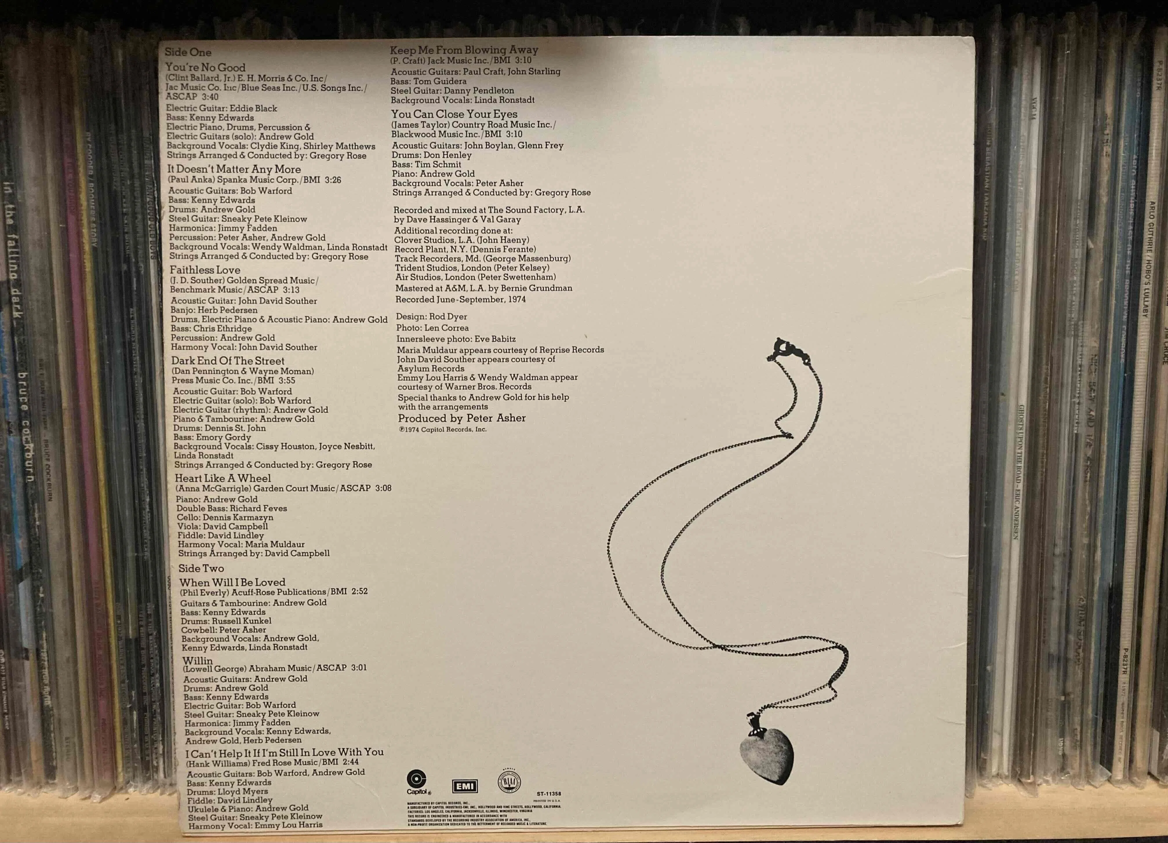Linda Ronstadt [ Heart Like A Wheel ] Capitol ST-11358｜naruru's