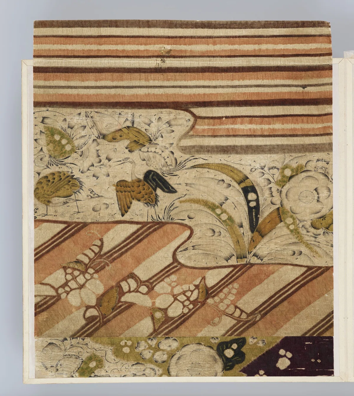辻が花染花鳥海賦文裂地（「古代裂帖」のうち）【藤田美術館100選-12
