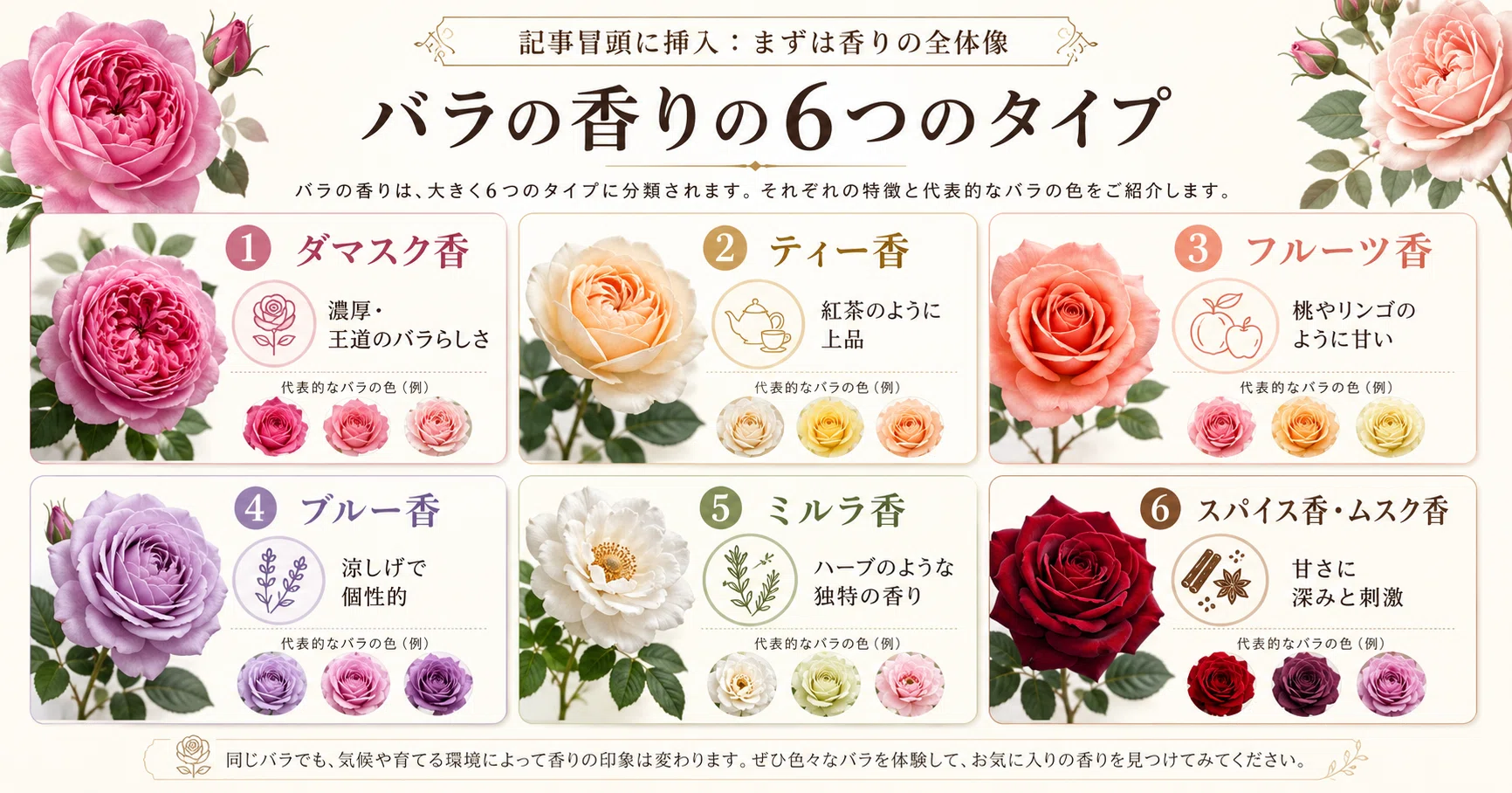 バラの香り」は一種類じゃない。香りのタイプと名品種を知るバラ入門