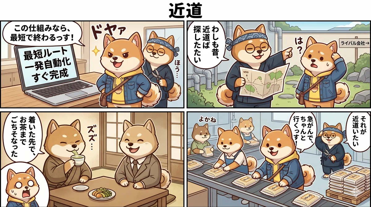 【第24回:近道】Good Ruler構成・4コマ漫画プロンプトと作画チャッピー|SAKAMOTO.Good Ruler