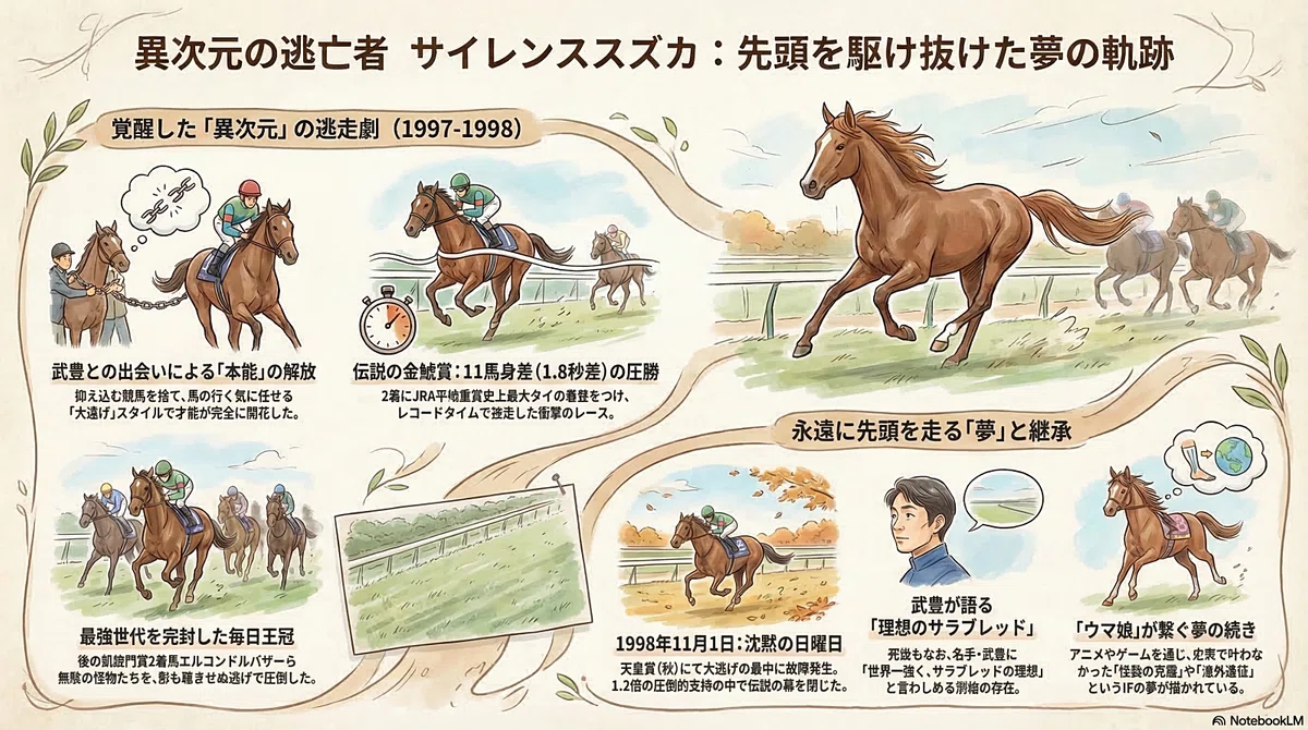 サイレンススズカ -風になった最強の逃げ馬-｜ハサミおじさん
