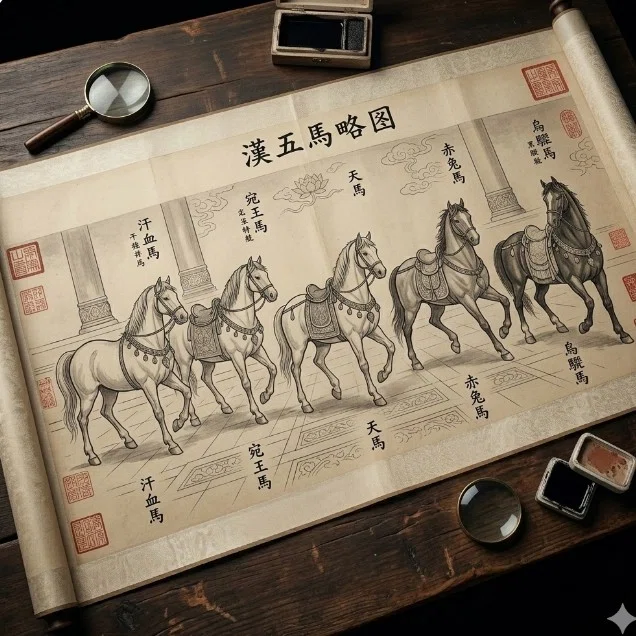 中国伝統美術・批評|五馬図巻における、多方面からの解説文。今年2026