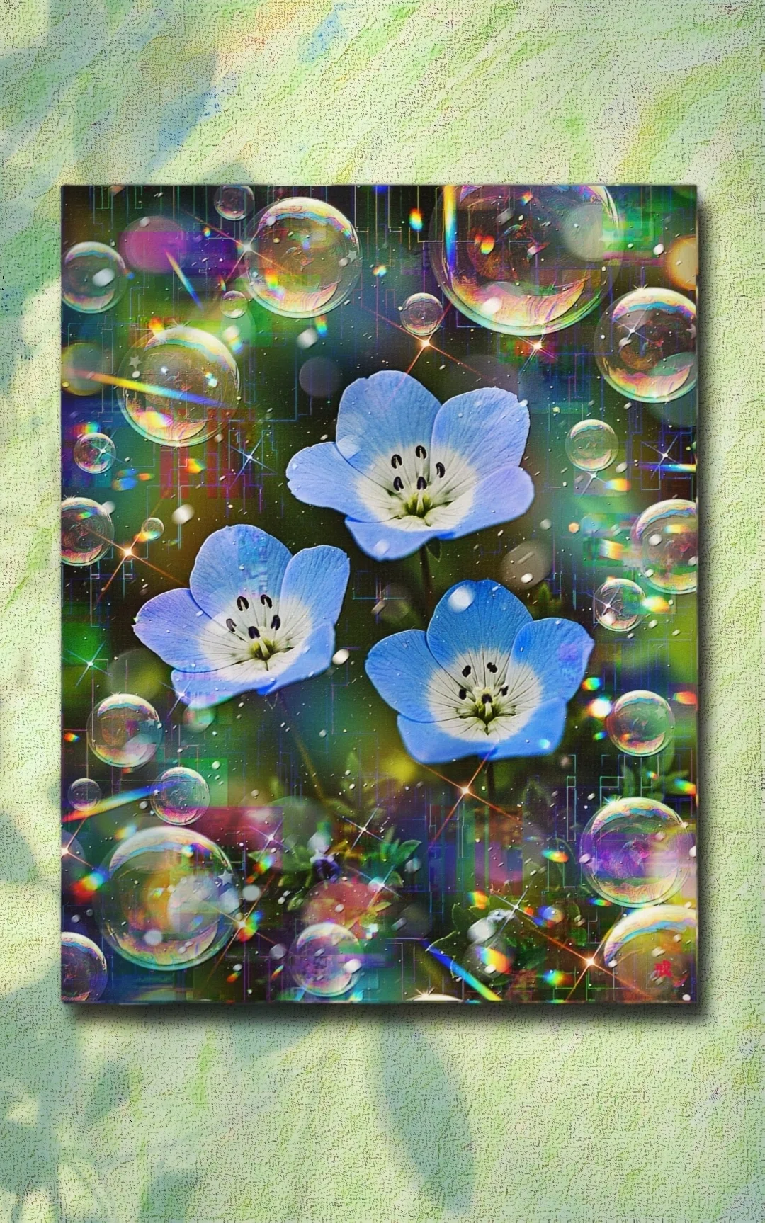 a-2400 春光虹彩の園 Hopeful Gaze Garden キャンバスアート - F6
