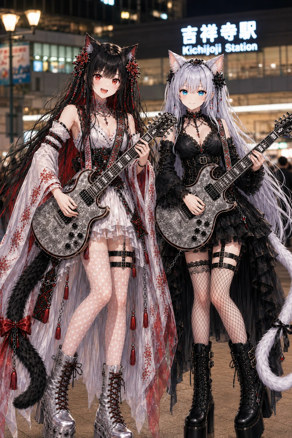 黒猫姫と白猫姫【ChatGPT Images 2.0】｜Hiropon64bit