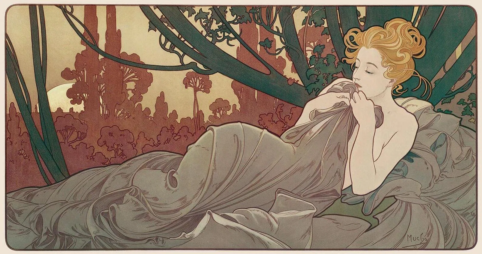The setting sun and the sigh of a goddess falling into slumber