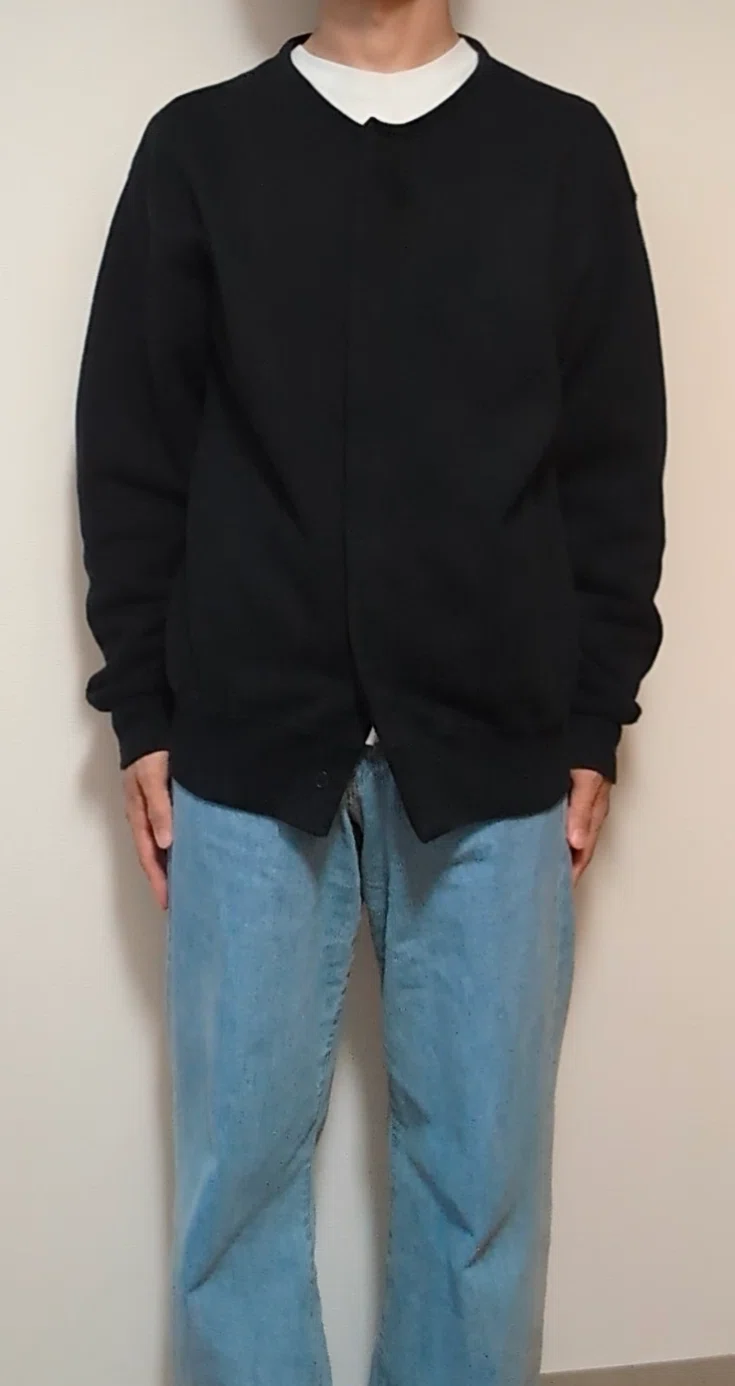 22 | AURALEE HEAVY BD SWEAT CARDIGAN （BLACK）｜つか