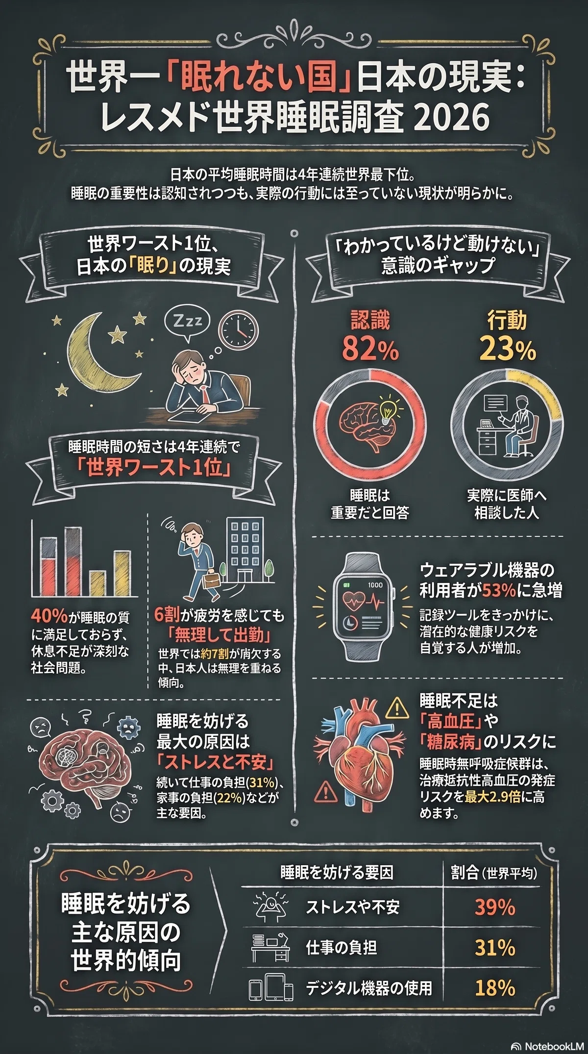 世界最下位の睡眠時間。その「乾き」が不調のサインかもしれません