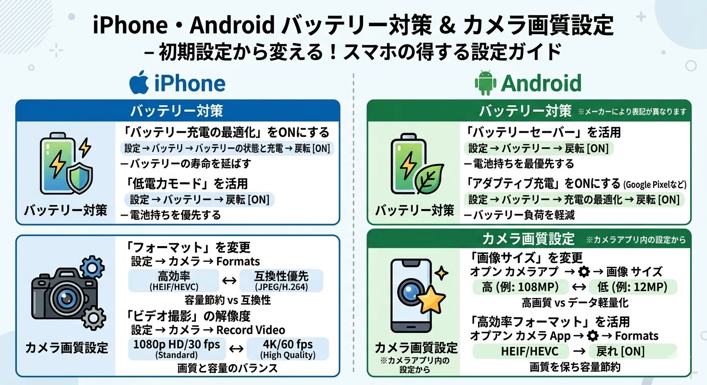 iPhone＆Android】初期設定のままは損！スマホの「バッテリー寿命」と